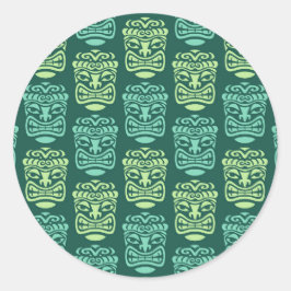 Retro Tiki Beach Party Ronde Sticker