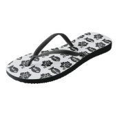 Retro Tiki Black and White Pattern Teenslippers (Schuin)