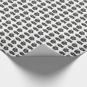 Retro Tiki Black en White Pattern Cadeaupapier (Hoek)