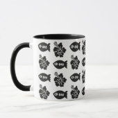 Retro Tiki Black en White Pattern Mok (Links)