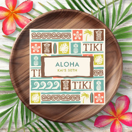 Retro Tiki Feest Aloha Verjaardag Servet