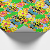 Retro tiki hula Hawaiian cadeauomslag papier (Hoek)