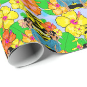 Retro tiki hula Hawaiian cadeauomslag papier (Rol Hoek)