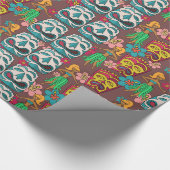 Retro tiki huls schattig cadeautje omslagpapier cadeaupapier (Hoek)