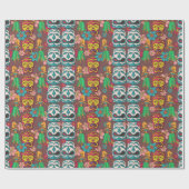 Retro tiki huls schattig cadeautje omslagpapier cadeaupapier (Vlak)