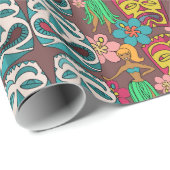 Retro tiki huls schattig cadeautje omslagpapier cadeaupapier (Rol Hoek)