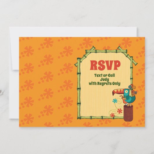 Retro Tiki Luau Feestuitnodigingen Kaart (Achterkant)