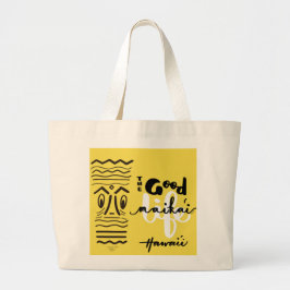 Retro Tiki Maika'i - Good - Life Hawai'i Canvas ta Grote Tote Bag