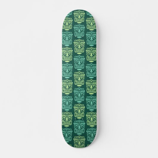 Retro Tiki Masker Patroon Persoonlijk Skateboard (Voorkant)
