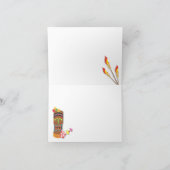 Retro Tiki Partij Opmerking: bamboe lijst Bedankkaart (Binnen)