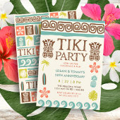Retro Tiki Party Tropical Beach Surf Jubileum Kaart