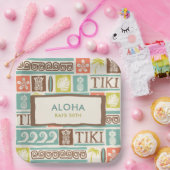 Retro Tiki Party Tropische Aloha Verjaardag Papieren Bordje (Feest)