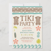 Retro Tiki Party Tropische Verjaardag Kaart (Voorkant)