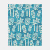 Retro Tiki Patroon uit het Midden van de 20e Eeuw Fleece Deken (Voorkant)