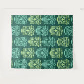 Retro Tiki Patroon Wandkleed (Voorkant (horizontaal))