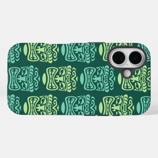 Retro Tiki Strandbarpatroon Case-Mate iPhone Case (Achterkant (horizontaal))