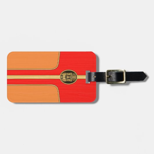 Retro Tiki Surfboard Bagagelabel (Voorkant horizontaal)