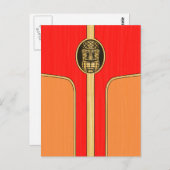 Retro Tiki Surfboard Briefkaart (Voorkant / Achterkant)
