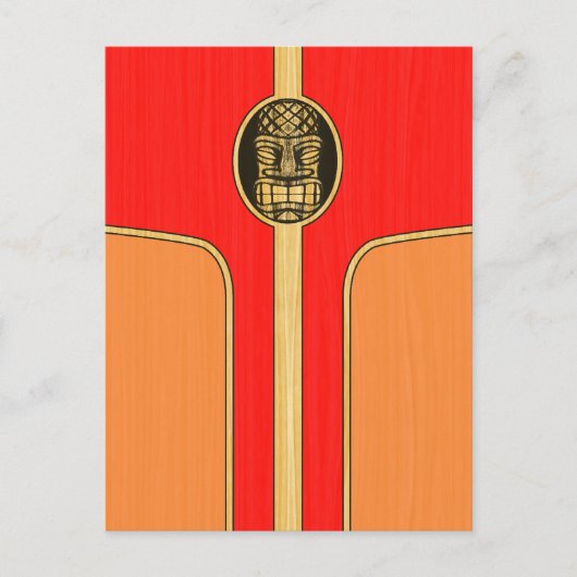 Retro Tiki Surfboard Briefkaart (Voorkant)