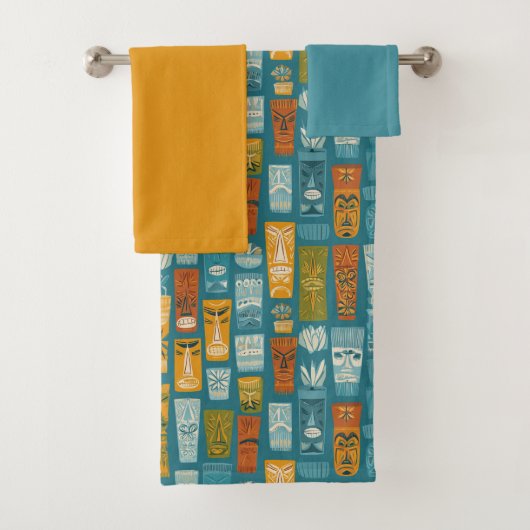 Retro Tiki Totems Bad Handdoek (Insitu)