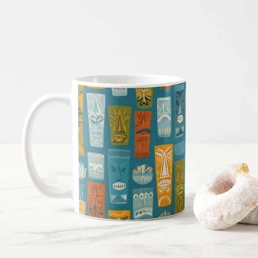 Retro Tiki Totems Koffiemok (Met donut)
