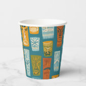 Retro Tiki Totems Papieren Bekers (Voorkant)