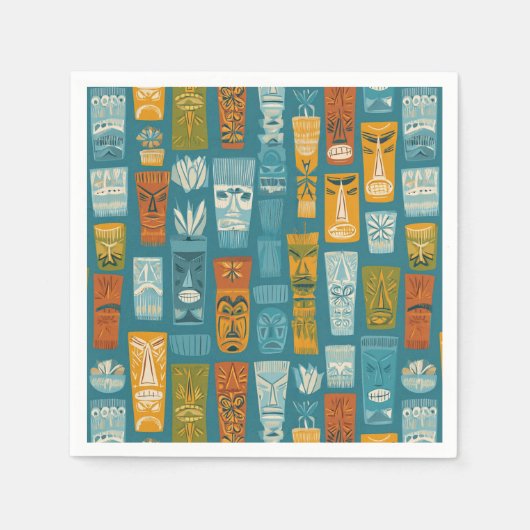 Retro Tiki Totems Servet (Voorkant)