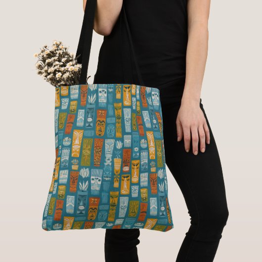 Retro Tiki Totems Tote Bag (Dichtbij)