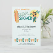 Retro Tiki Tropisch Vrijgezellenfeest Kaart (Staand voorkant)