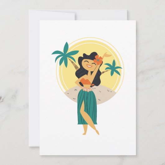 Retro Tiki Tropisch Vrijgezellenfeest Kaart (Achterkant)