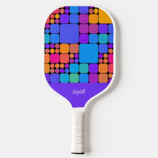 Retro Tiles Personalized Pickleball Paddle (Achterkant)