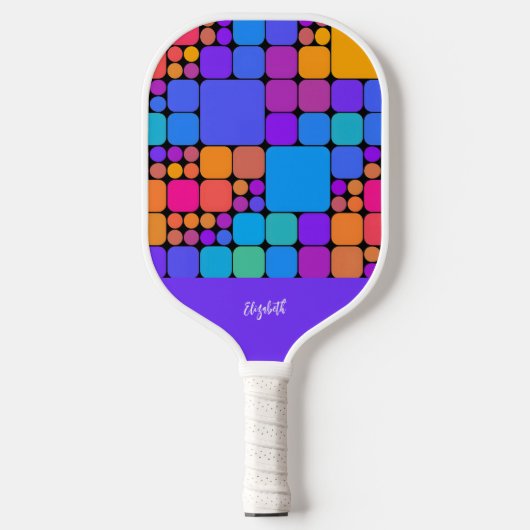 Retro Tiles Personalized Pickleball Paddle (Voorkant)