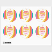 Retro Time Two Feestje 2e Verjaardag Sticker (Vel)