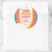 Retro Time Two Feestje 2e Verjaardag Sticker (Tas)