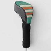 Retro Timeless Across Strepen met Naam Golfheadcover (Schuin)