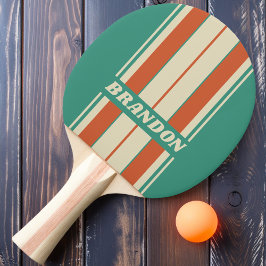Retro Timeless Board Strepen met Naam Tafeltennisbatje