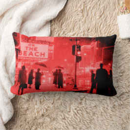 Retro Times Square Sneeuwstorm 1959 Kussen