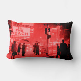 Retro Times Square Sneeuwstorm 1959 Kussen