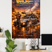 Retro Timewarp Straatlantaarn Reverie Poster (Thuiskantoor)