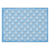 Retro tinten van blauwe geometrische ontwerp patro tafelkleed (Voorkant (Horizontaal))