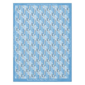 Retro tinten van blauwe geometrische ontwerp patro tafelkleed (Voorkant)