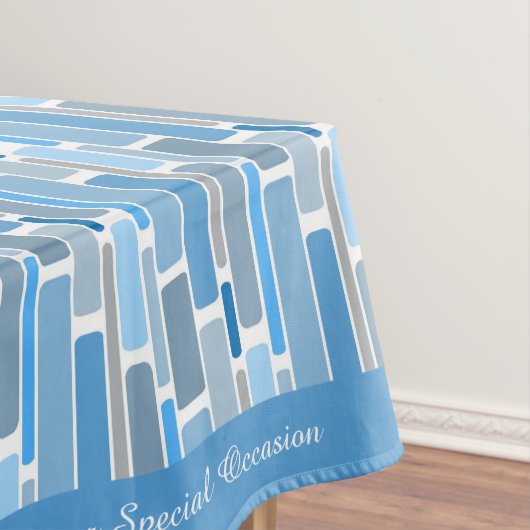 Retro tinten van blauwe geometrische ontwerp patro tafelkleed (Voorbeeld)