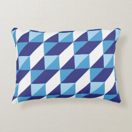 Retro tinten van de blauwe geometrische driehoek A Accent Kussen