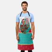 Retro "Tipsy Guy" Getting Lit voor Kerst Schort (Gedragen)