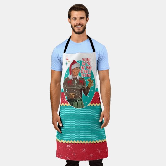 Retro "Tipsy Guy" Getting Lit voor Kerst Schort (Gedragen)