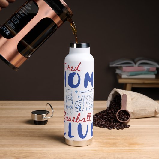 Retro Tired Moms Honkbal Club  Waterfles (Koffie)