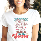 Retro Tis Het Seizoen Kerstmis Tri-Blend Shirt