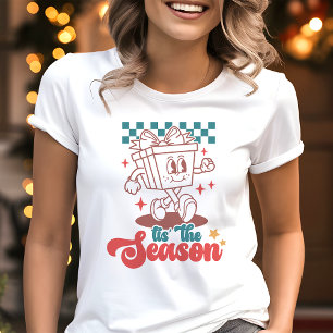 Retro Tis Het Seizoen Kerstmis Tri-Blend Shirt