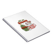 Retro Tis The Season Christmas Tree Coffee Snowman Notitieboek (Rechterzijde)