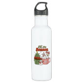 Retro Tis The Season Christmas Tree Coffee Snowman Waterfles (Voorkant)